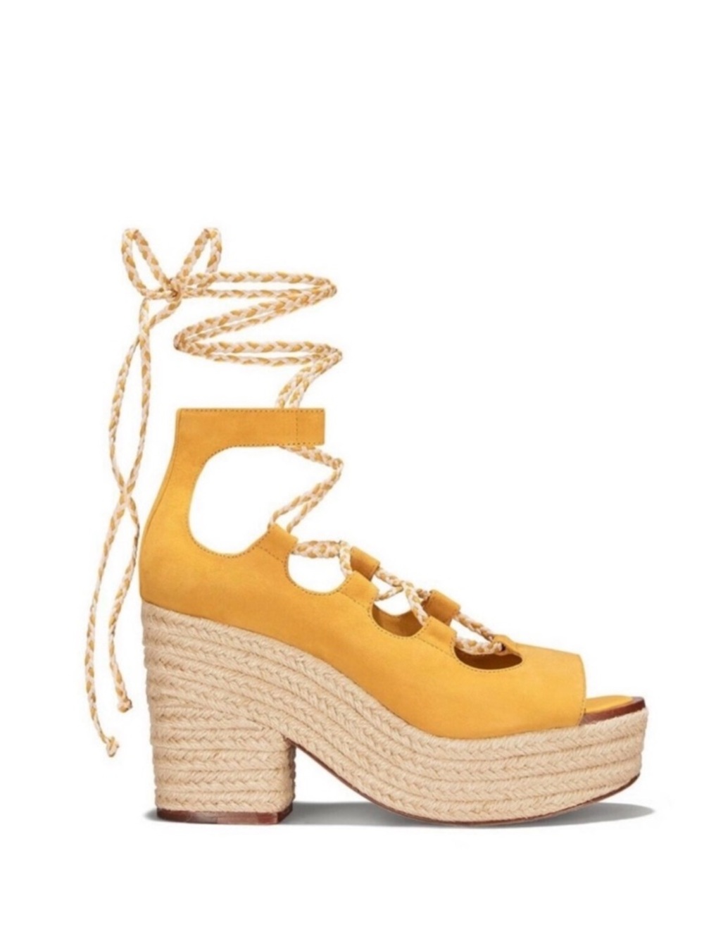 Tory Burch Postiano Lace Up Heeled Espadrilles;
